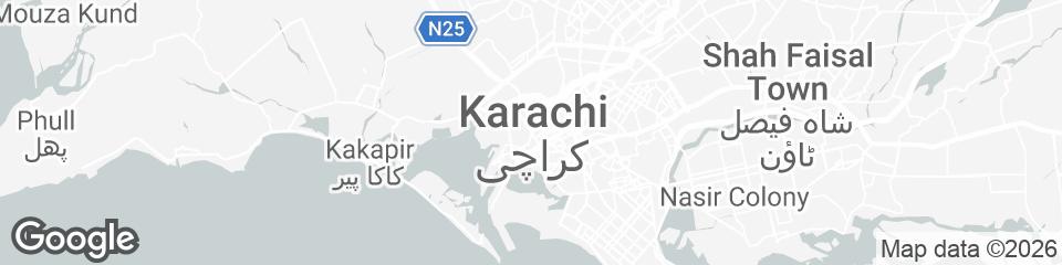 Map showing Karachi, PK