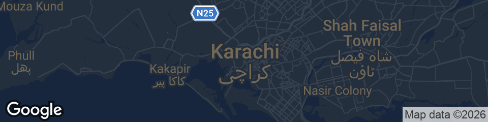 Map showing Karachi, PK